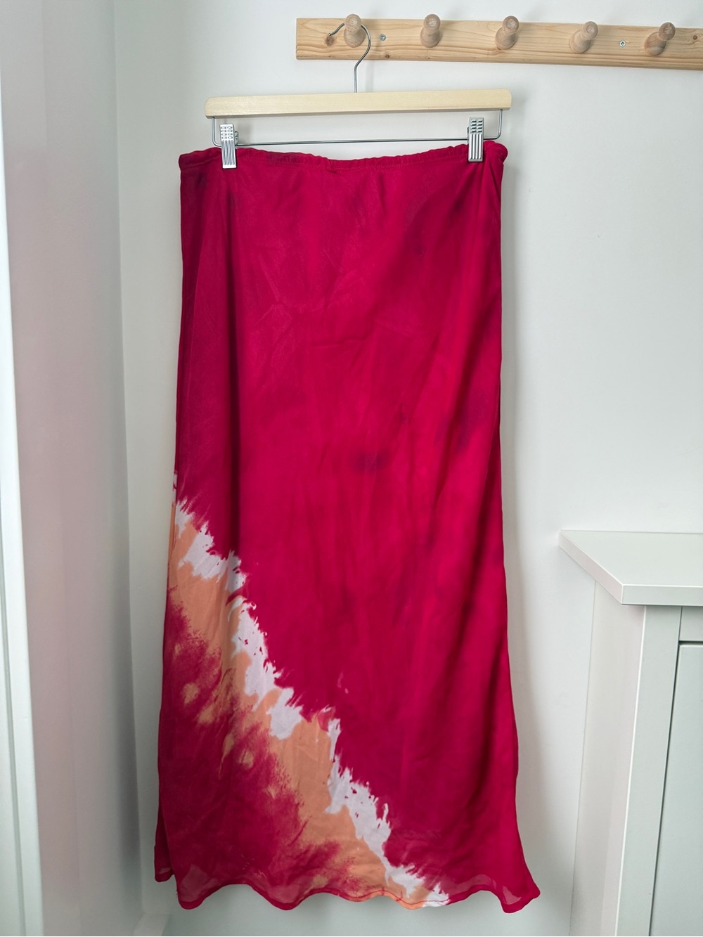 Plus Size - Penningtons Pink/Red Tie-Dye Maxi Skirt - Picture 4 of 5